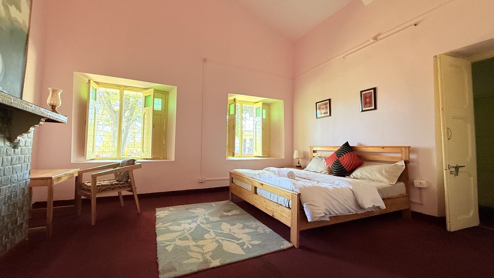 Heritage bedroom with fireplace